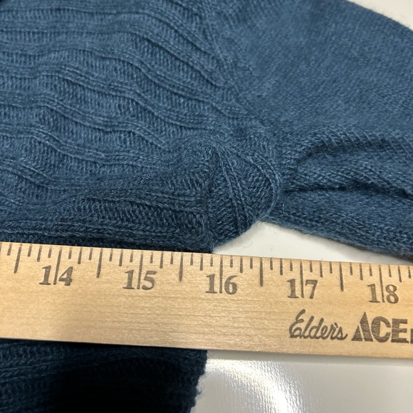 Anthropologie Wrap Sweater Women’s Small Blue Cotton Knitted & Knotted Crochet - Picture 9 of 10